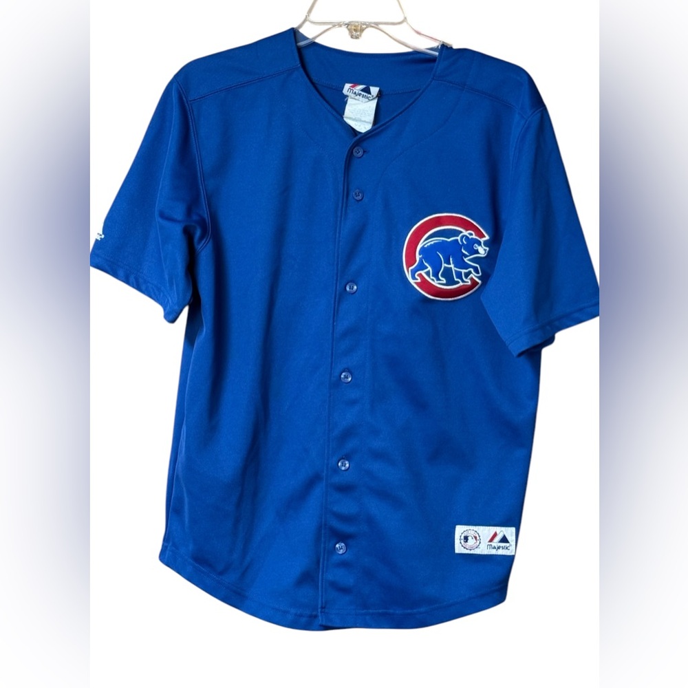 EUC Majestic Chicago Cubs Derek Lee #25 Blue Sewn Jersey MLB Baseball